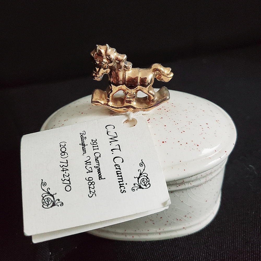 C.M.T. Ceramics jewelry/trinket box brand new with tags